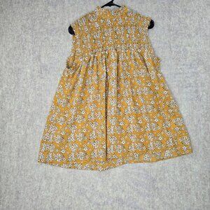 Blushing Heart S Sleeveless Floral Yellow Dress Cotton & Polyester